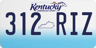 KY license plate 312RIZ