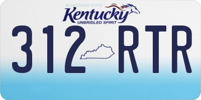 KY license plate 312RTR