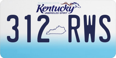 KY license plate 312RWS