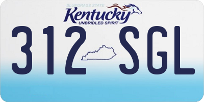 KY license plate 312SGL