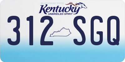 KY license plate 312SGQ