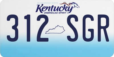 KY license plate 312SGR