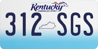 KY license plate 312SGS