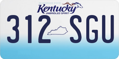 KY license plate 312SGU