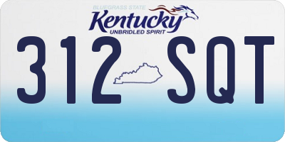 KY license plate 312SQT