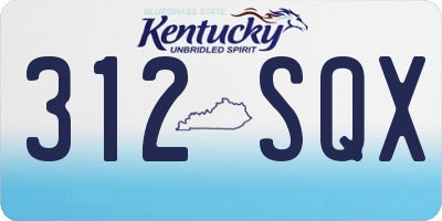 KY license plate 312SQX