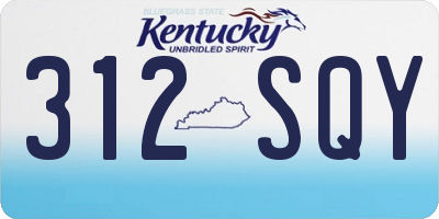 KY license plate 312SQY