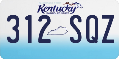 KY license plate 312SQZ