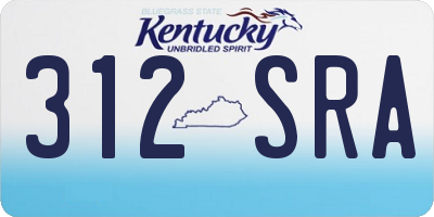 KY license plate 312SRA