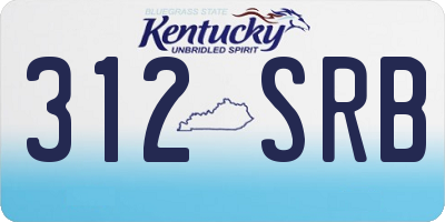 KY license plate 312SRB