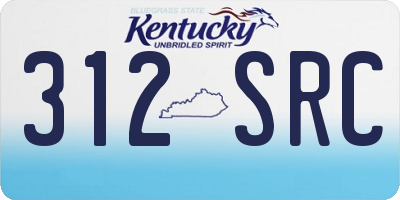 KY license plate 312SRC