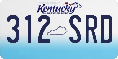 KY license plate 312SRD