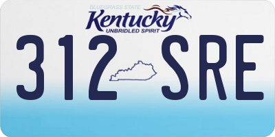 KY license plate 312SRE