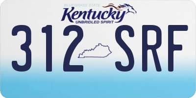 KY license plate 312SRF