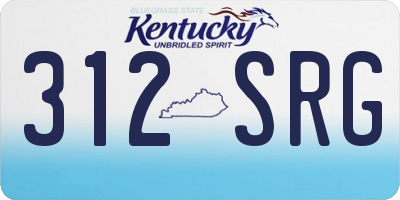 KY license plate 312SRG