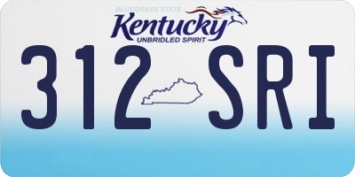 KY license plate 312SRI