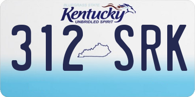 KY license plate 312SRK