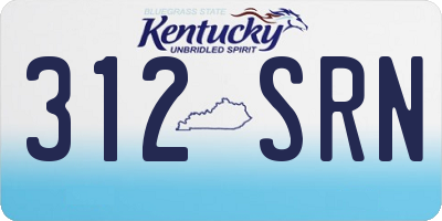 KY license plate 312SRN