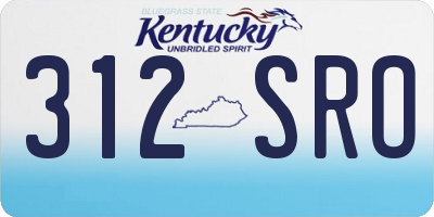 KY license plate 312SRO