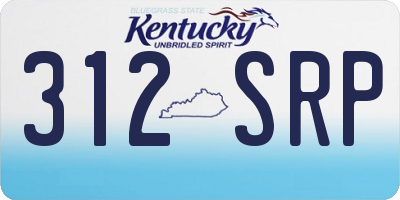 KY license plate 312SRP