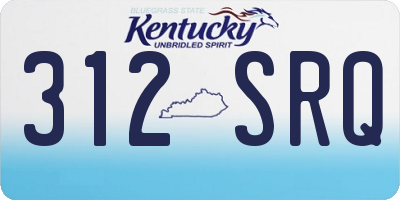 KY license plate 312SRQ