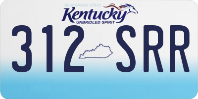 KY license plate 312SRR