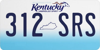 KY license plate 312SRS