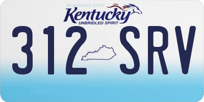 KY license plate 312SRV