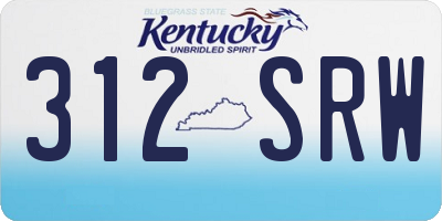 KY license plate 312SRW