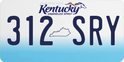 KY license plate 312SRY