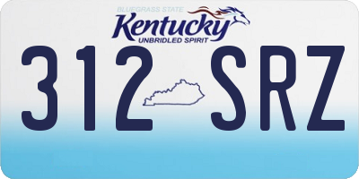KY license plate 312SRZ