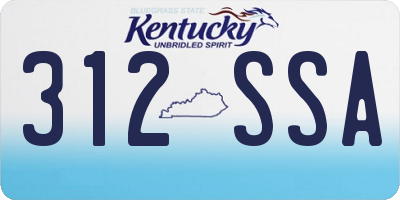 KY license plate 312SSA