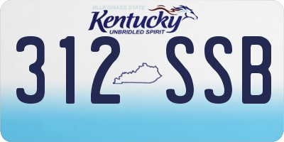 KY license plate 312SSB