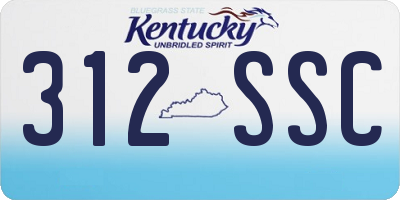 KY license plate 312SSC