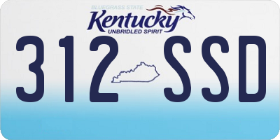 KY license plate 312SSD
