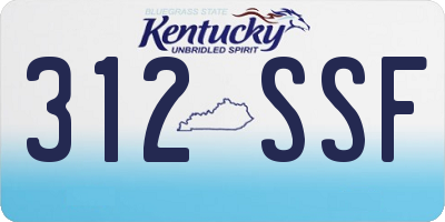 KY license plate 312SSF