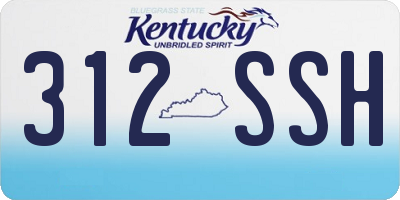 KY license plate 312SSH