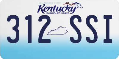 KY license plate 312SSI