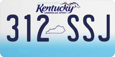 KY license plate 312SSJ
