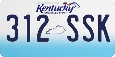 KY license plate 312SSK