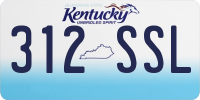 KY license plate 312SSL