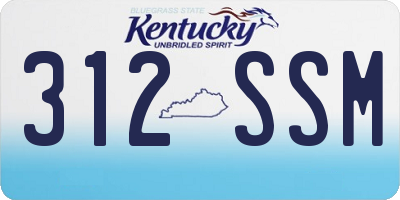 KY license plate 312SSM