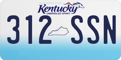 KY license plate 312SSN