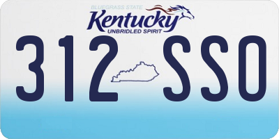 KY license plate 312SSO
