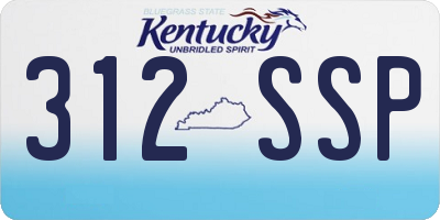 KY license plate 312SSP