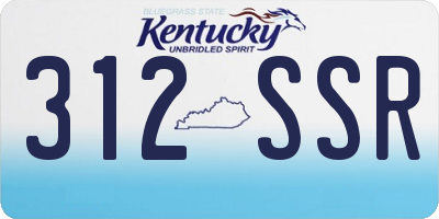 KY license plate 312SSR