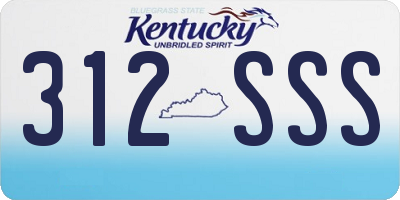 KY license plate 312SSS