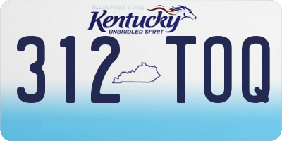 KY license plate 312TOQ