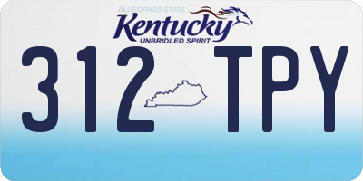 KY license plate 312TPY