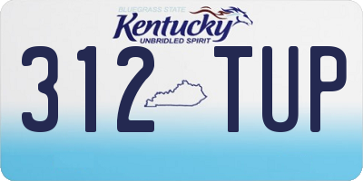 KY license plate 312TUP